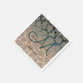 Elegantes Hochzeitstil für Aquamarine und Champagn Serviette (Ecke)