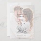 Elegantes Hochzeitstil Modern Faded Foto Monogram  Einladung (Vorderseite)