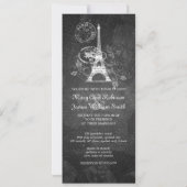 Elegantes Hochzeitstil Paris Schwarz Einladung (Rückseite)