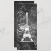 Elegantes Hochzeitstil Paris Schwarz Einladung (Vorne/Hinten)