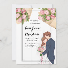 Elegantes Hochzeitstil und romantisches Design Einladung