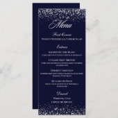 Elegantes Hochzeitstischmenü Karte Formelles Ereig (Vorne/Hinten)