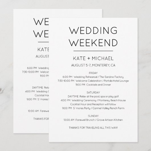 Elegantes Hochzeitstreffen - Einladung (Vorne/Hinten)