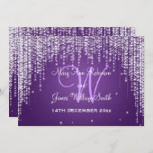 Elegantes Hochzeitstreffen Lila Einladung (Vorne/Hinten)