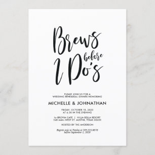 Elegantes Hochzeitstreffen Probe Dinner Einladung