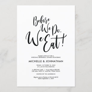 Elegantes Hochzeitstreffen Probe Dinner Einladung
