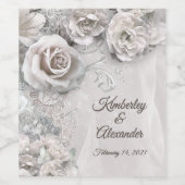 Elegantes Hochzeitsweinetikett mit Namen und Datum Weinetikett (Einzelnes Label)