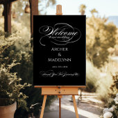 Elegantes Hochzeitswillkommenzeichen Luxuskalligra Poster