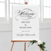 Elegantes Hochzeitswillkommenzeichen Luxuskalligra Poster