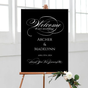 Elegantes Hochzeitswillkommenzeichen Luxuskalligra Poster