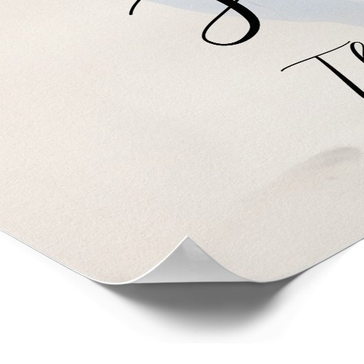 Elegantes Hochzeitszeichen des modernen Fotos Poster (Ecke)