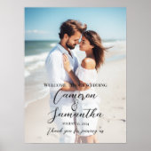 Elegantes Hochzeitszeichen des modernen Fotos Poster (Vorne)