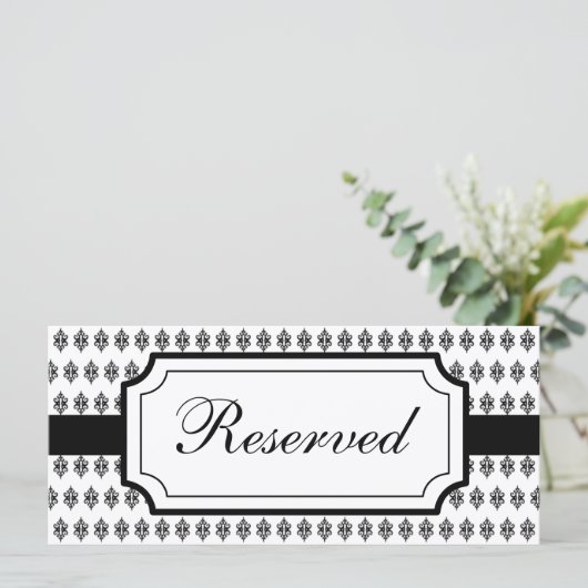 Elegantes Hochzeitszeichen für Sitzkarten (Stehend Vorderseite)