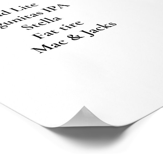 Elegantes Hochzeitszeichen Poster (Ecke)