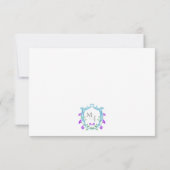 Elegantes Hochzeitungs-Aquarellfarben-Wappen RSVP Karte (Rückseite)