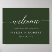 Elegantes Hochzeitungs-Begrüßungszeichen mit weiße Poster (Vorne)