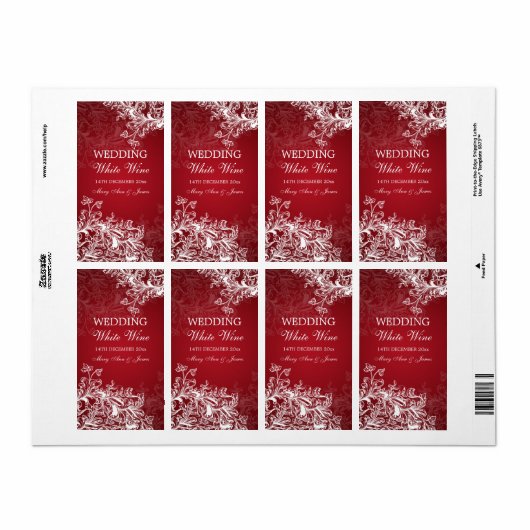 Elegantes Hochzeitweiliges Weinlabel Vintage Wirbe (Vorne)