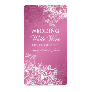 Elegantes Hochzeitweiliges Weinlabel Vintage Wirbe