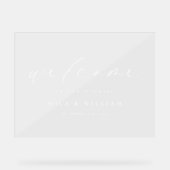 Elegantes Hochzeitwillkommen Akryllisches Zeichen Acrylschild (Vorderseite)