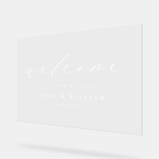 Elegantes Hochzeitwillkommen Akryllisches Zeichen Acrylschild (Winkel)