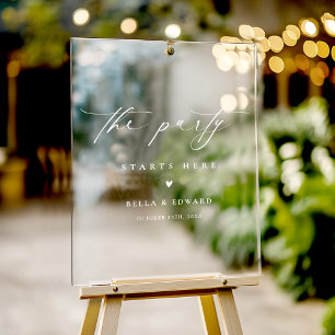 Elegantes Hochzeitwillkommen Akryllisches Zeichen Acrylschild