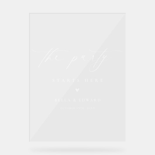 Elegantes Hochzeitwillkommen Akryllisches Zeichen Acrylschild (Vorderseite)