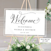 Elegantes Hochzeitwillkommen Weißes Akryllisches Z Acrylschild