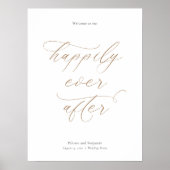 Elegantes Hochzeitwillkommenszeichen mit Kalligraf Poster (Vorne)