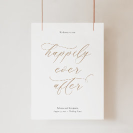 Elegantes Hochzeitwillkommenszeichen mit Kalligraf Poster