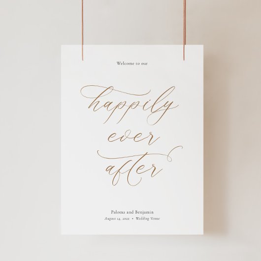 Elegantes Hochzeitwillkommenszeichen mit Kalligraf Poster