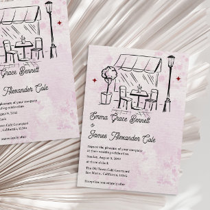 Elegantes Hofbistro-Thema Romantische Hochzeit Einladung