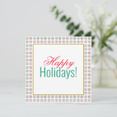 Elegantes Holiday Business Logo/Foto Poinsettia Ar Karte (Stehend Vorderseite)