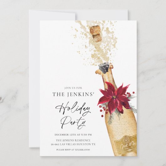 Elegantes Holiday Cocktail Party Einladung (Vorderseite)