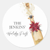 Elegantes Holiday Cocktail Party Runder Aufkleber (Vorderseite)