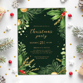 Elegantes Holiday Greenery Botanisches Weihnachtsf Einladung