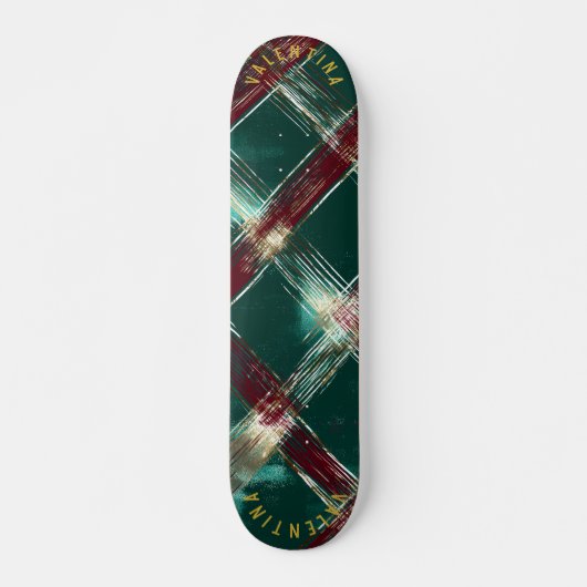 Elegantes Holiday Kariert Skateboard Design (Vorne)