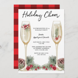 Elegantes Holiday Party Champagne Glass Einladung