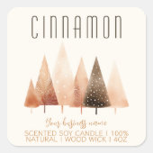 Elegantes Holiday Scented Candle Label Quadratischer Aufkleber (Vorderseite)