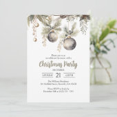 Elegantes Holiday Season Weihnachten Party Einladung (Stehend Vorderseite)