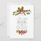 Elegantes Holly and Ivy Christmas Brautparty Einladung (Vorderseite)