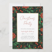 Elegantes Holly Berries Weihnachtsfest-Party Einladung (Vorderseite)
