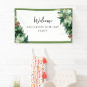 Elegantes Holly Berries Weihnachtsgeschenk Party W Banner (Insitu)