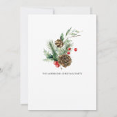 Elegantes Holly und Berries Rahmen Weihnachtsfest Einladung (Rückseite)