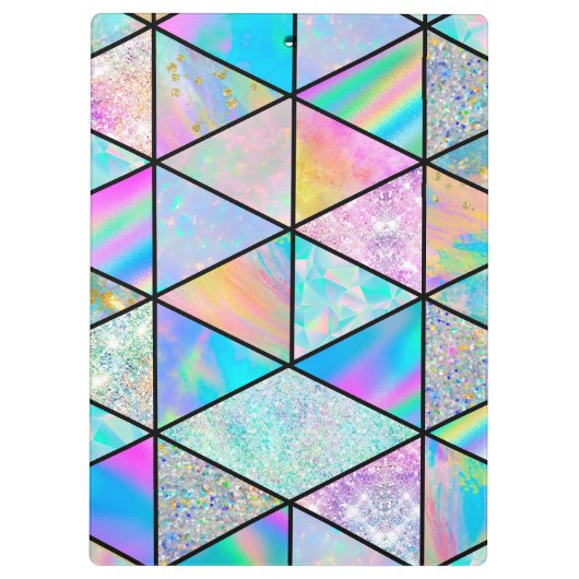 Elegantes holografisches farbiges Skizzenbuch Klemmbrett (Rückseite)