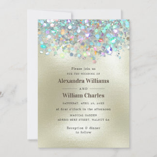 Elegantes holografisches funkelndes Glitter modern Einladung
