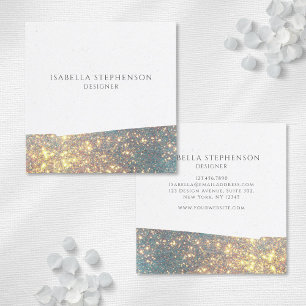 Elegantes holografisches Glitter Modern Chic Quadratische Visitenkarte