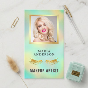 Elegantes, holografisches Makeup-Künstler-Foto Visitenkarte