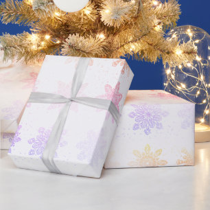 Elegantes holografisches Schneeflocken Weihnachtsm Geschenkpapier