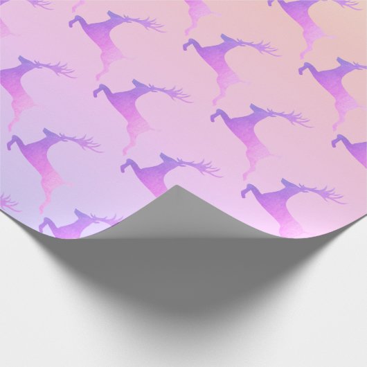 Elegantes holografisches Weihnachtsbaummuster Geschenkpapier (Ecke)