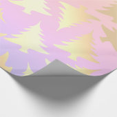 Elegantes holografisches Weihnachtsbaummuster Geschenkpapier (Ecke)